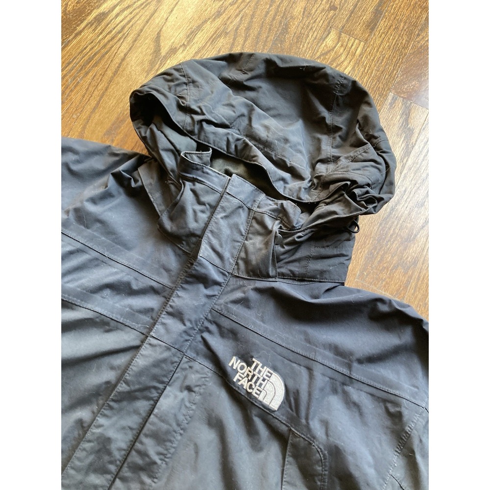 The North Face Rain Ski Jacket Mens Large Black Hooded Soft shell Snowboard - Picture 3 of 11